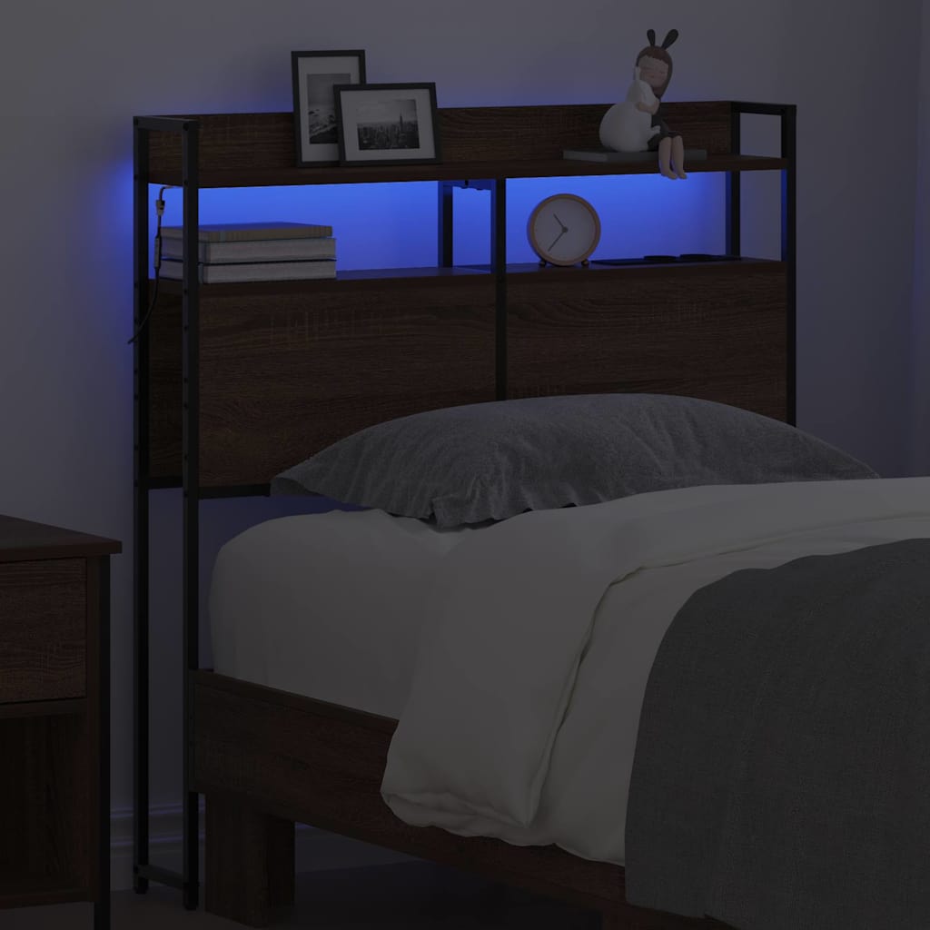 vidaXL Aufbewahrungskopfteil Braun Eichen-Optik 80 cm Holzwerkstoff