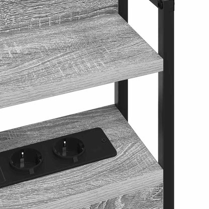 vidaXL Aufbewahrungskopfteil mit Regal Grau Sonoma 90 cm Holzwerkstoff