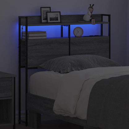 vidaXL Aufbewahrungskopfteil mit Regal Grau Sonoma 90 cm Holzwerkstoff