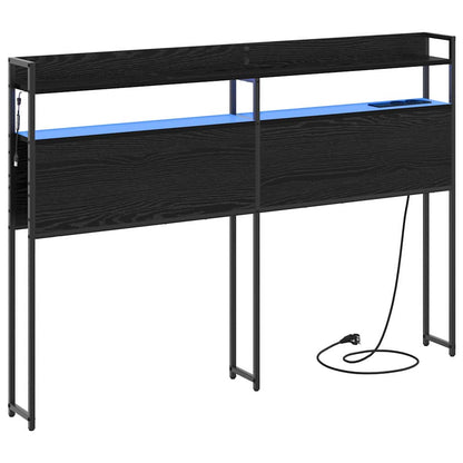 Aufbewahrungskopfteil Schwarz Eichen-Optik 120 cm Holzwerkstoff