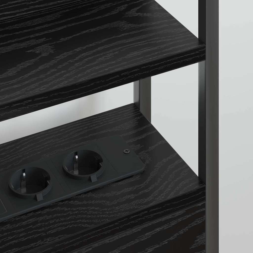 vidaXL Aufbewahrungskopfteil Schwarz Eichen-Optik 135 cm Holzwerkstoff