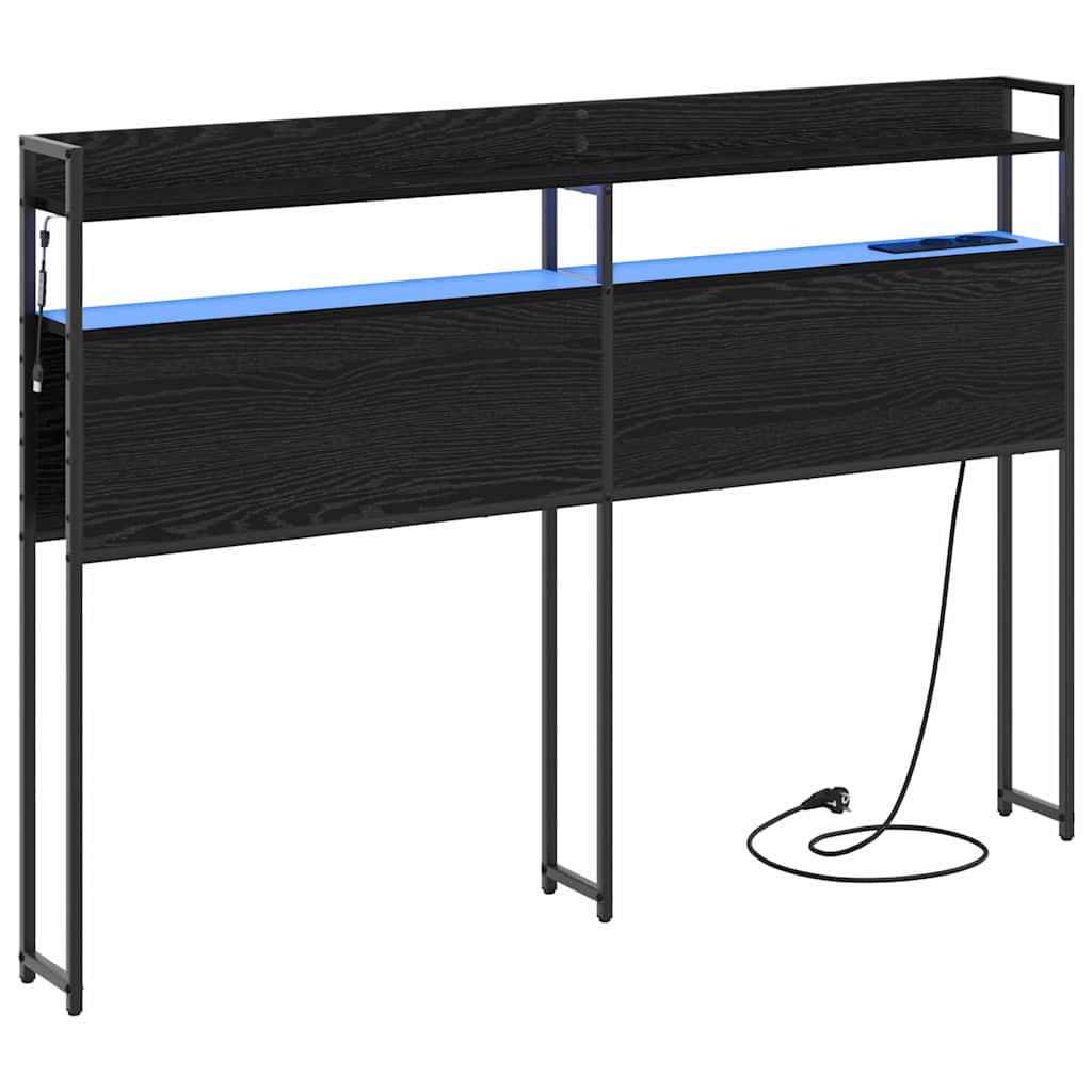 vidaXL Aufbewahrungskopfteil Schwarz Eichen-Optik 135 cm Holzwerkstoff