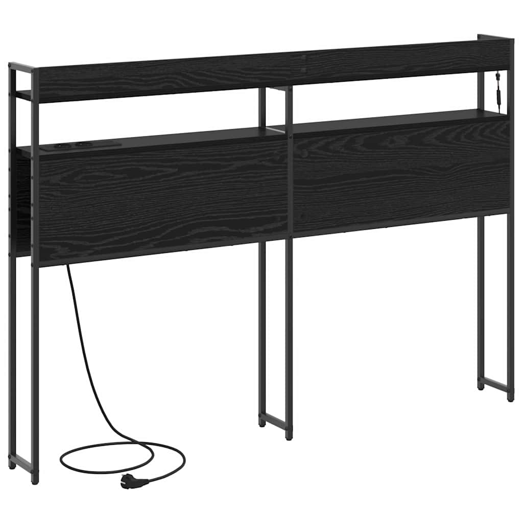 vidaXL Aufbewahrungskopfteil Schwarz Eichen-Optik 135 cm Holzwerkstoff