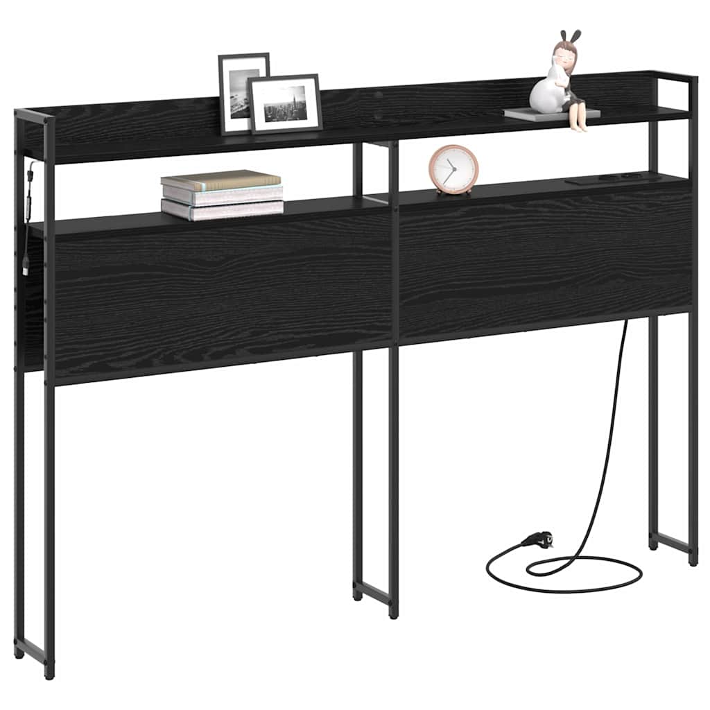 vidaXL Aufbewahrungskopfteil Schwarz Eichen-Optik 135 cm Holzwerkstoff