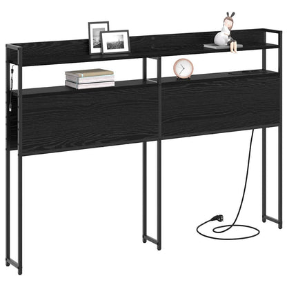 vidaXL Aufbewahrungskopfteil Schwarz Eichen-Optik 135 cm Holzwerkstoff