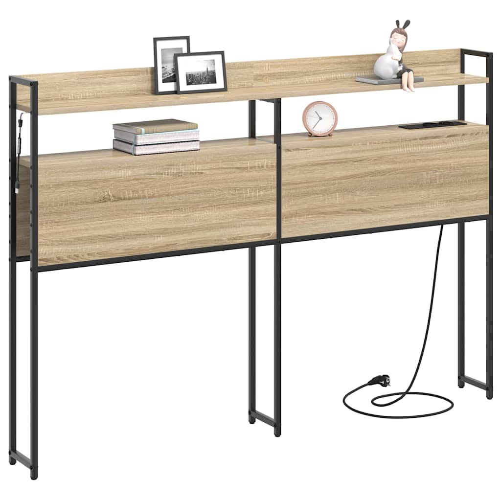 vidaXL Aufbewahrungskopfteil Sonoma-Eiche 135 cm Holzwerkstoff