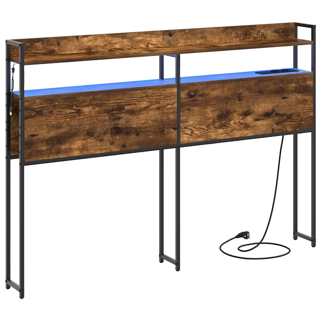 vidaXL Aufbewahrungskopfteil Räuchereiche 135 cm Holzwerkstoff