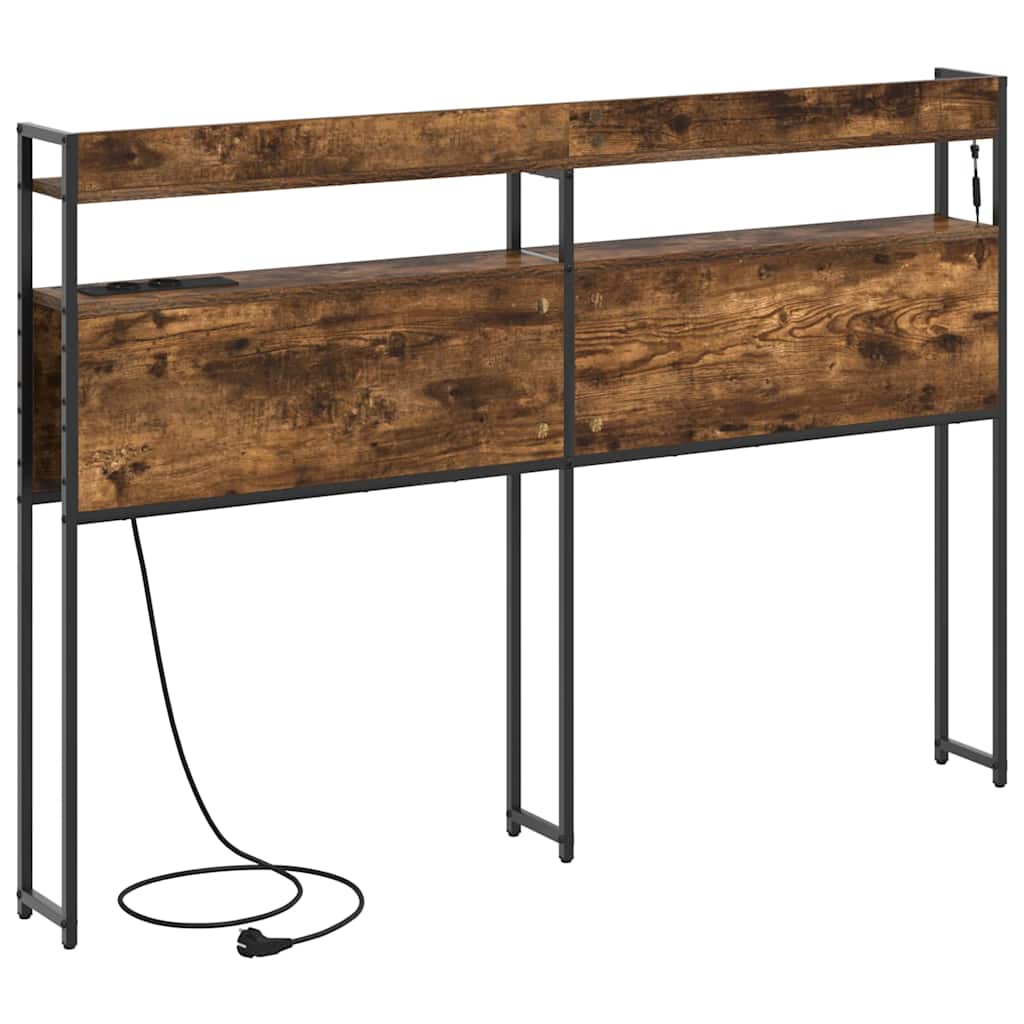 vidaXL Aufbewahrungskopfteil Räuchereiche 135 cm Holzwerkstoff