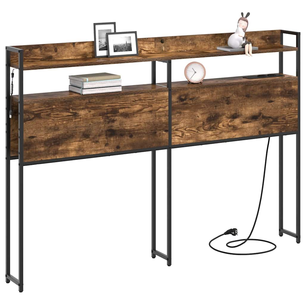vidaXL Aufbewahrungskopfteil Räuchereiche 135 cm Holzwerkstoff