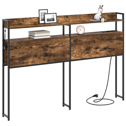 vidaXL Aufbewahrungskopfteil Räuchereiche 135 cm Holzwerkstoff