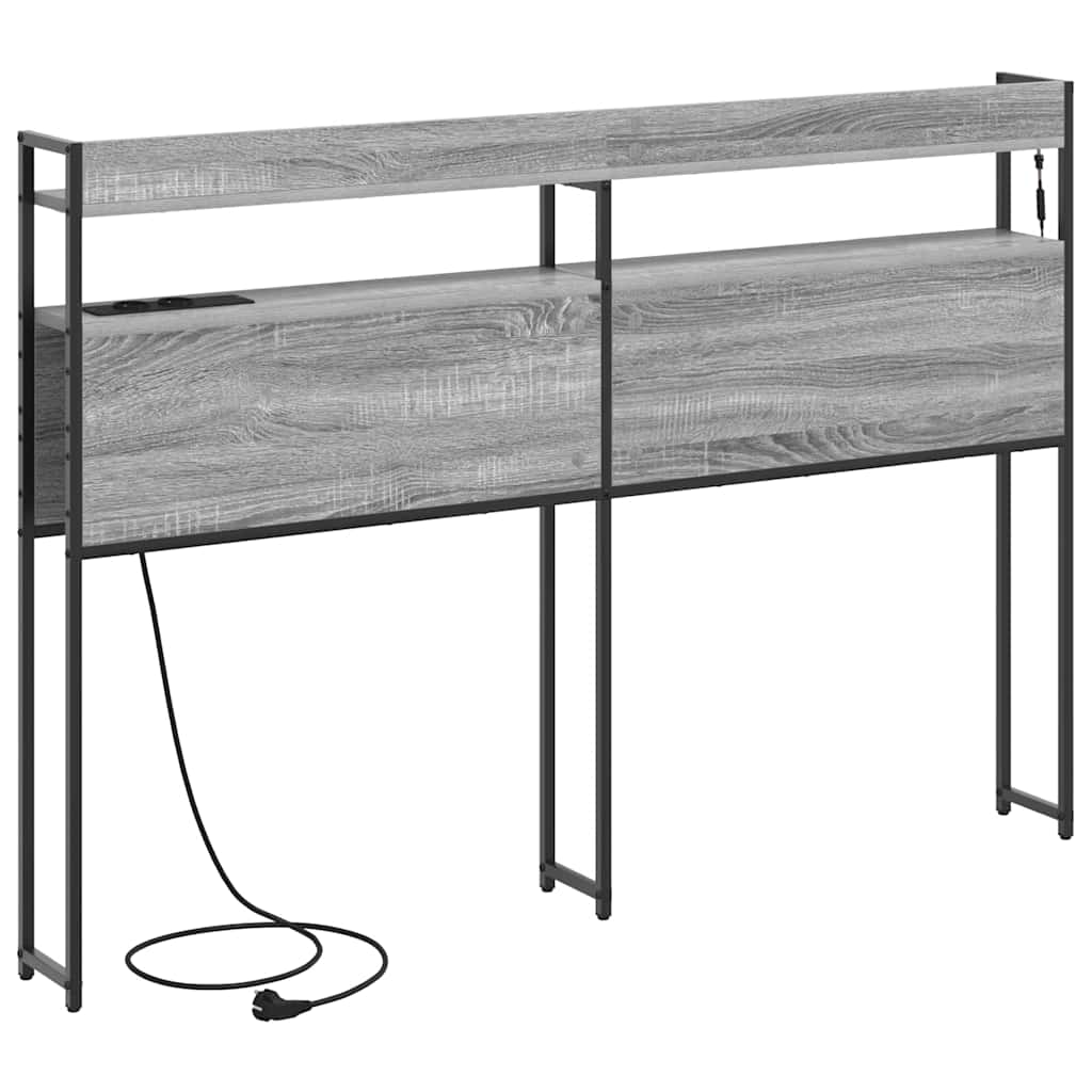 vidaXL Aufbewahrungskopfteil Grau Sonoma 135 cm Holzwerkstoff