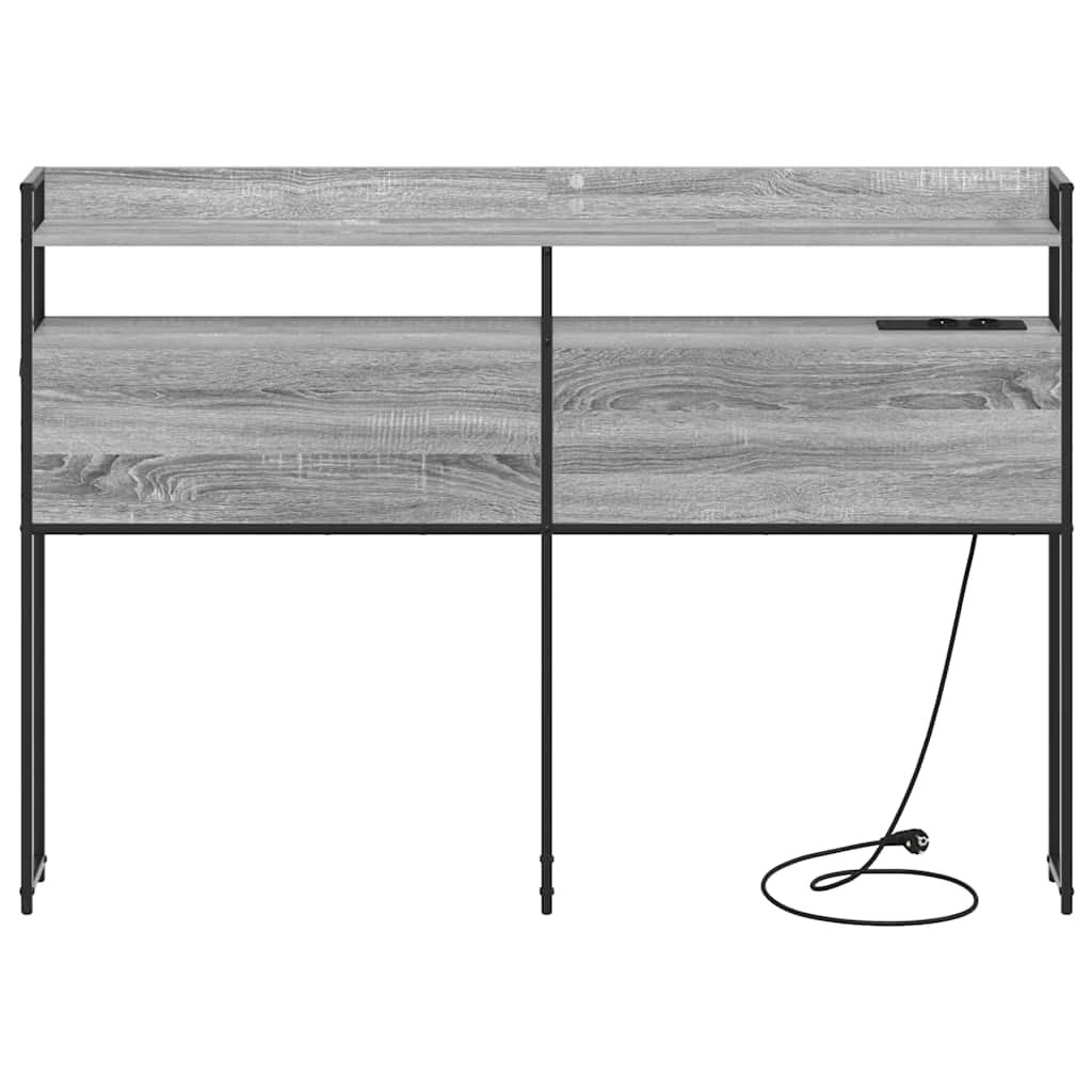 vidaXL Aufbewahrungskopfteil Grau Sonoma 135 cm Holzwerkstoff