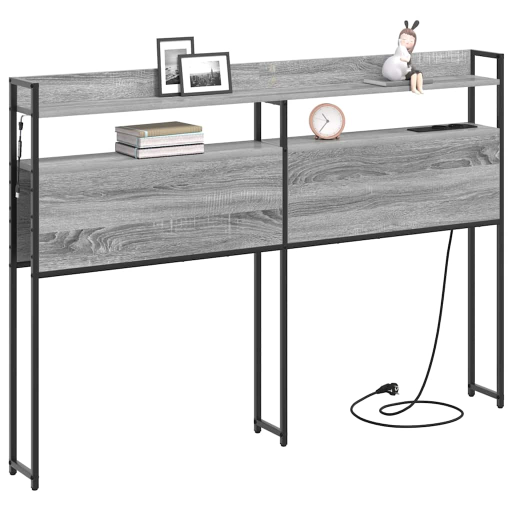 vidaXL Aufbewahrungskopfteil Grau Sonoma 135 cm Holzwerkstoff