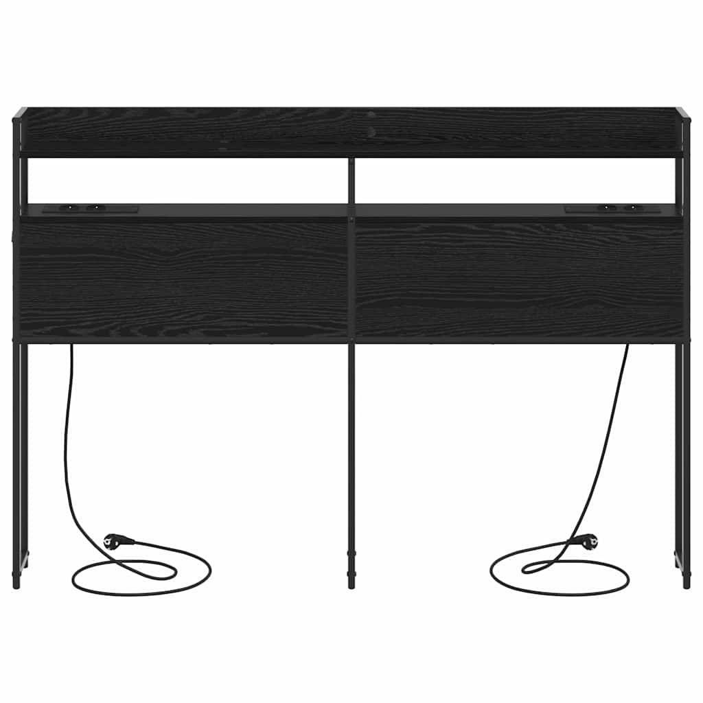 Aufbewahrungskopfteil Schwarz Eichen-Optik 140,5 x 15 x 98 cm