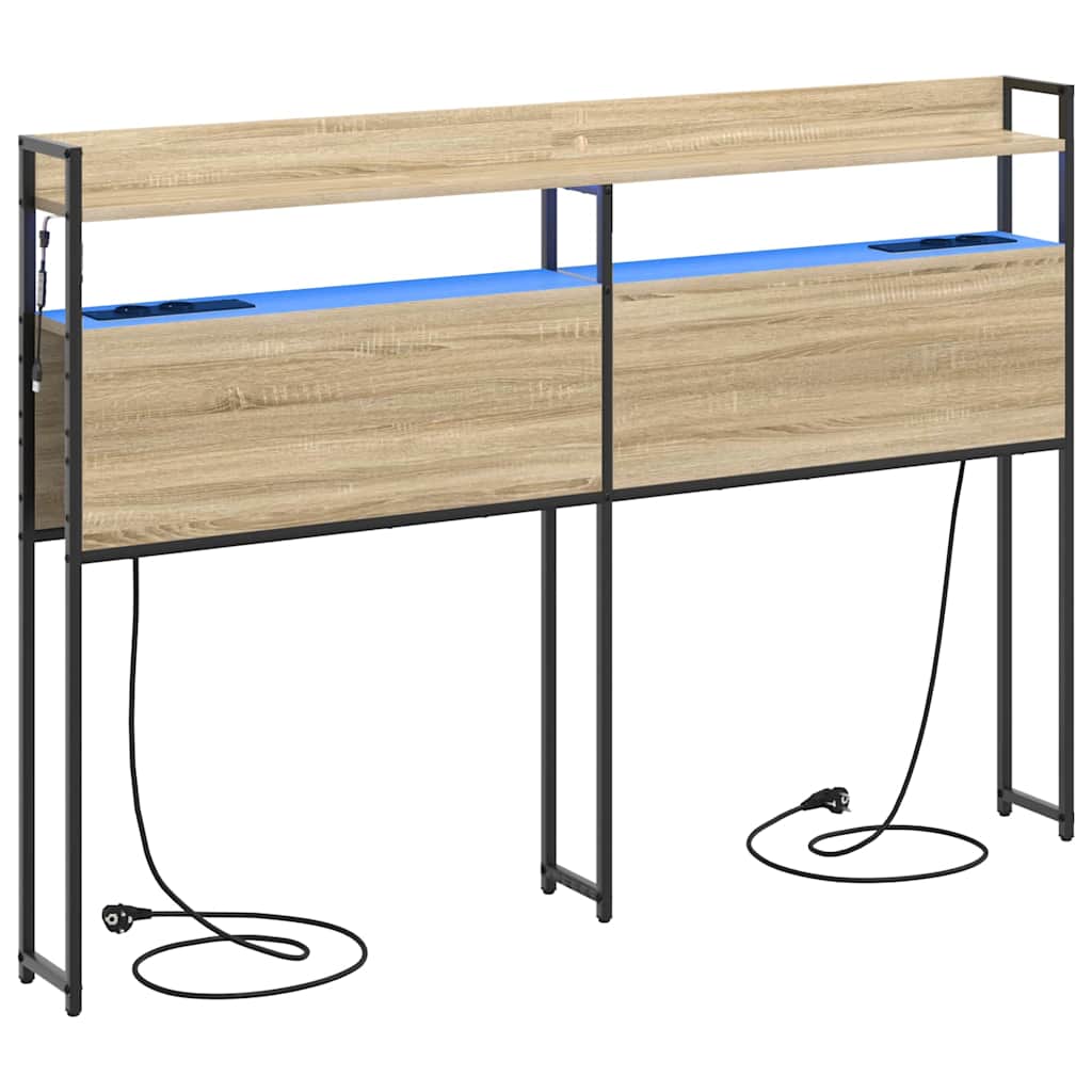 vidaXL Aufbewahrungskopfteil mit Regal Sonoma-Eiche 140,5 x 15 x 98 cm