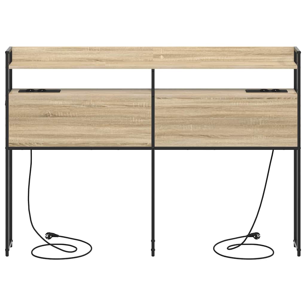 vidaXL Aufbewahrungskopfteil mit Regal Sonoma-Eiche 140,5 x 15 x 98 cm