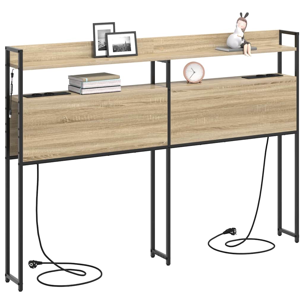 vidaXL Aufbewahrungskopfteil mit Regal Sonoma-Eiche 140,5 x 15 x 98 cm