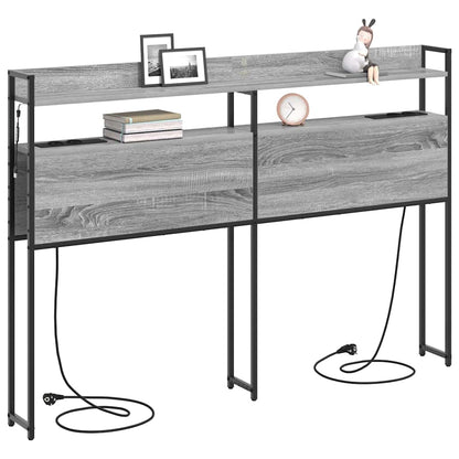 vidaXL Aufbewahrungskopfteil mit Regal Grau Sonoma 140,5 x 15 x 98 cm