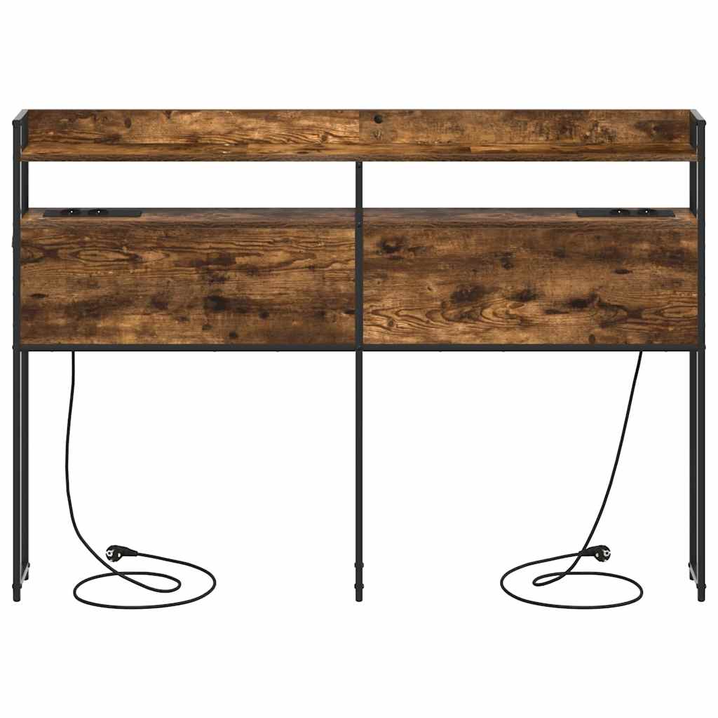 vidaXL Aufbewahrungskopfteil Räuchereiche 160 cm Holzwerkstoff
