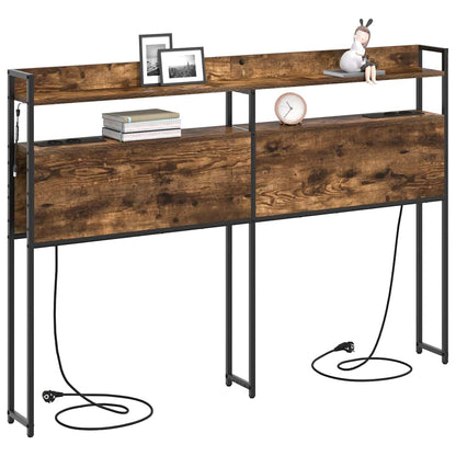 vidaXL Aufbewahrungskopfteil Räuchereiche 160 cm Holzwerkstoff