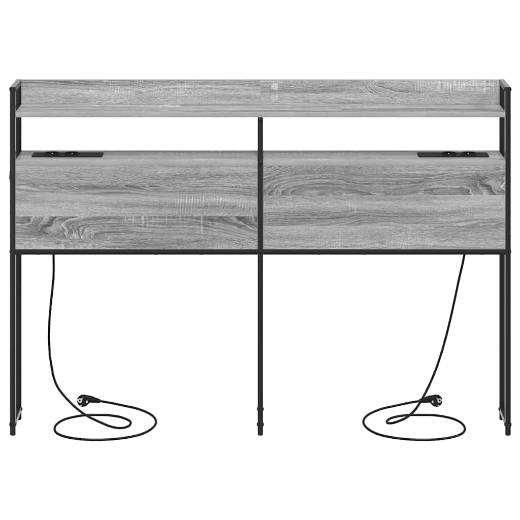 vidaXL Aufbewahrungskopfteil Grau Sonoma 160 cm Holzwerkstoff