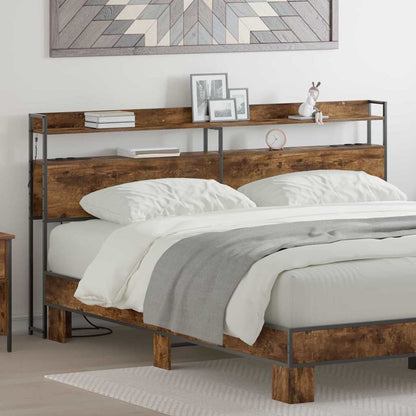 vidaXL Aufbewahrungskopfteil Räuchereiche 180 cm Holzwerkstoff