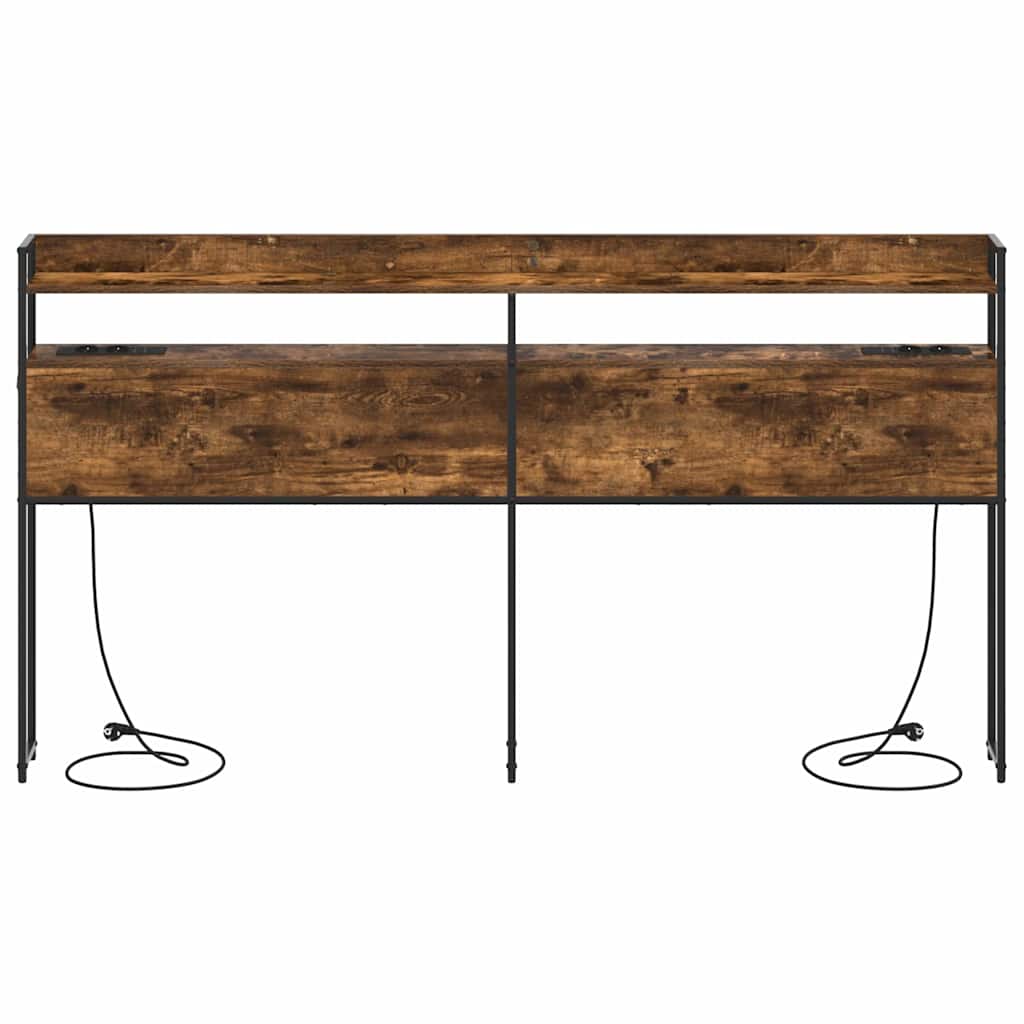 vidaXL Aufbewahrungskopfteil Räuchereiche 180 cm Holzwerkstoff