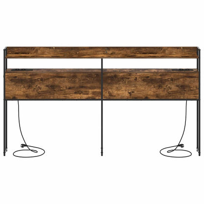vidaXL Aufbewahrungskopfteil Räuchereiche 180 cm Holzwerkstoff