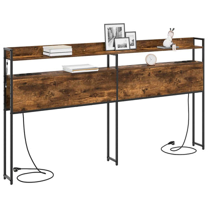 vidaXL Aufbewahrungskopfteil Räuchereiche 180 cm Holzwerkstoff