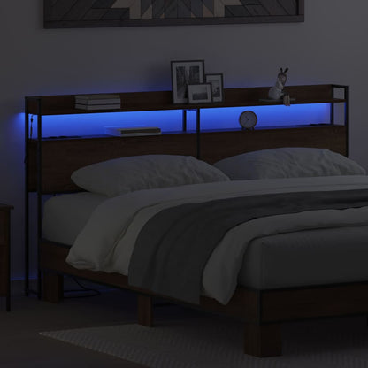 Aufbewahrungskopfteil Braun Eichen-Optik 180 cm Holzwerkstoff