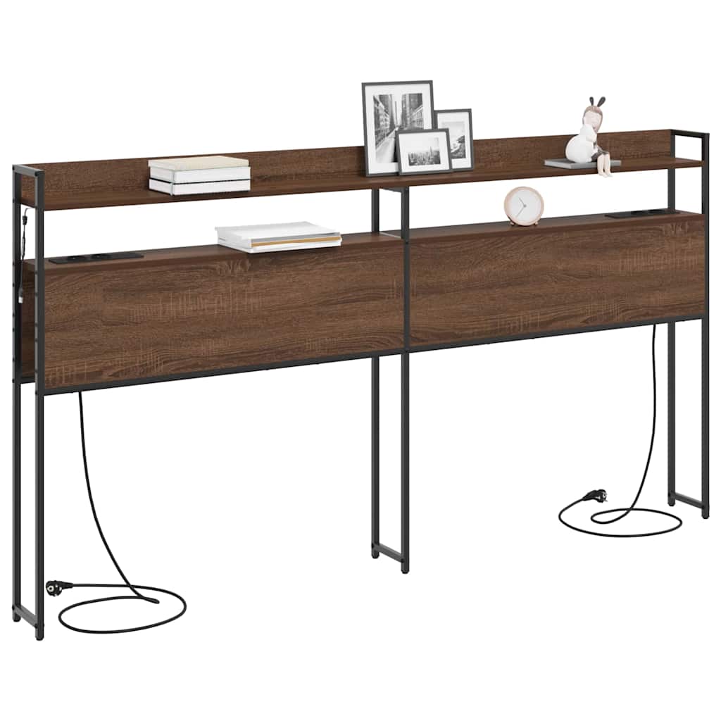 Aufbewahrungskopfteil Braun Eichen-Optik 180 cm Holzwerkstoff