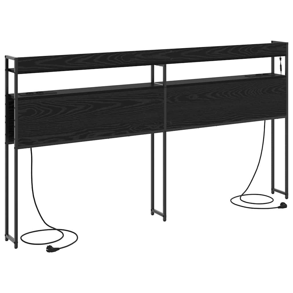 vidaXL Aufbewahrungskopfteil Schwarz Eichen-Optik 200 cm Holzwerkstoff