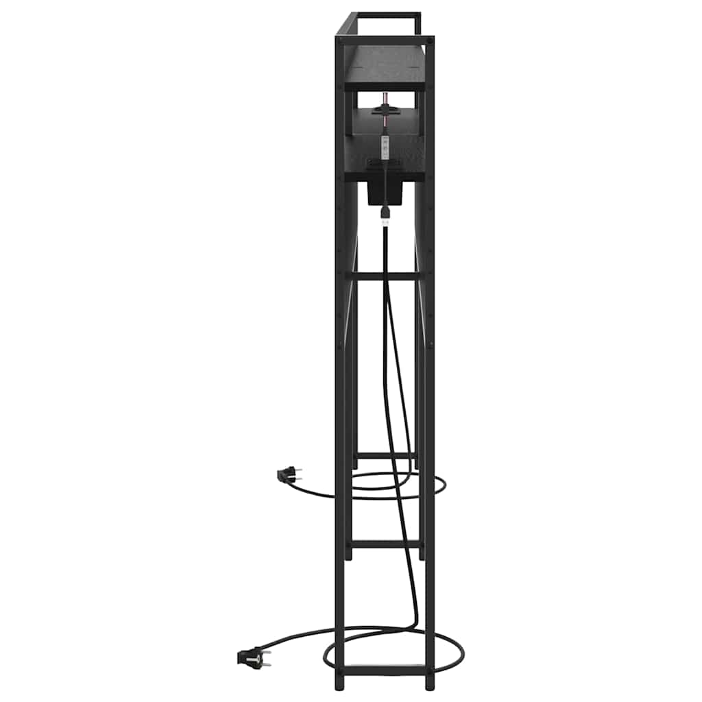 vidaXL Aufbewahrungskopfteil Schwarz Eichen-Optik 200 cm Holzwerkstoff