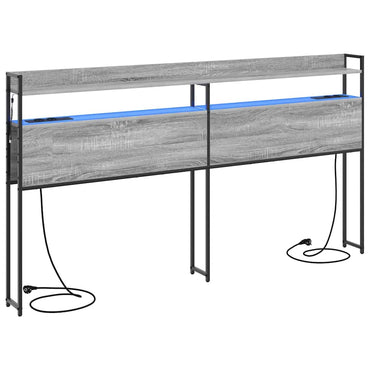 vidaXL Aufbewahrungskopfteil Grau Sonoma 200 cm Holzwerkstoff