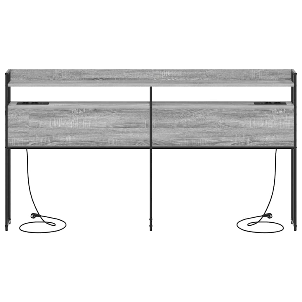 Aufbewahrungskopfteil Grau Sonoma 200 cm Holzwerkstoff