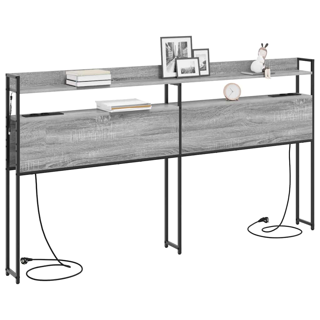 Aufbewahrungskopfteil Grau Sonoma 200 cm Holzwerkstoff