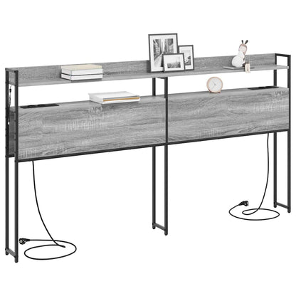 Aufbewahrungskopfteil Grau Sonoma 200 cm Holzwerkstoff