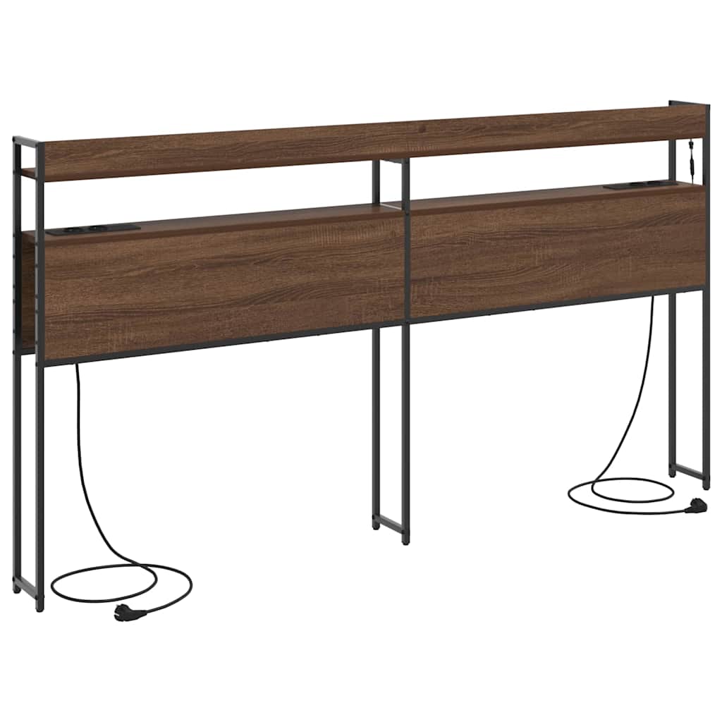 vidaXL Aufbewahrungskopfteil Braun Eichen-Optik 200 cm Holzwerkstoff