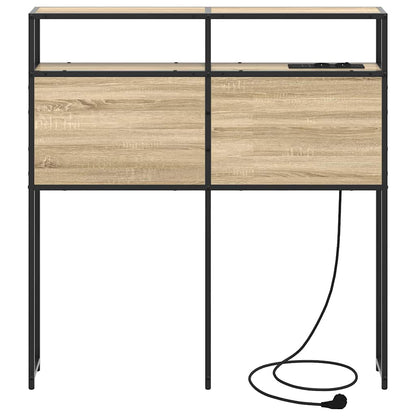 Stauraum-Kopfteil mit Regal Sonoma-Eiche 75 cm Holzwerkstoff