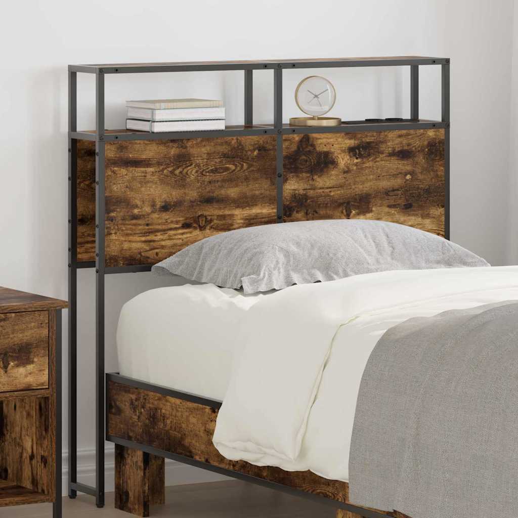 vidaXL Stauraum-Kopfteil mit Regal Räuchereiche 80 cm Holzwerkstoff