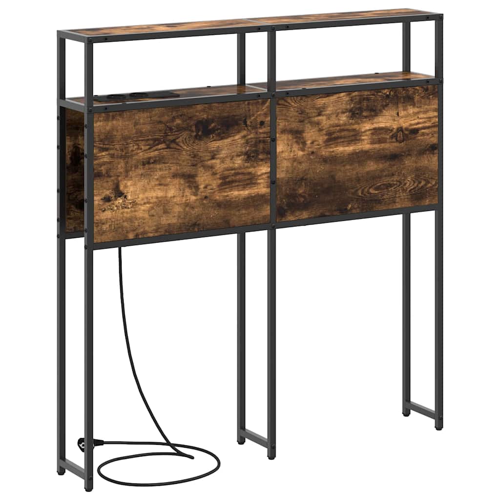 vidaXL Stauraum-Kopfteil mit Regal Räuchereiche 80 cm Holzwerkstoff