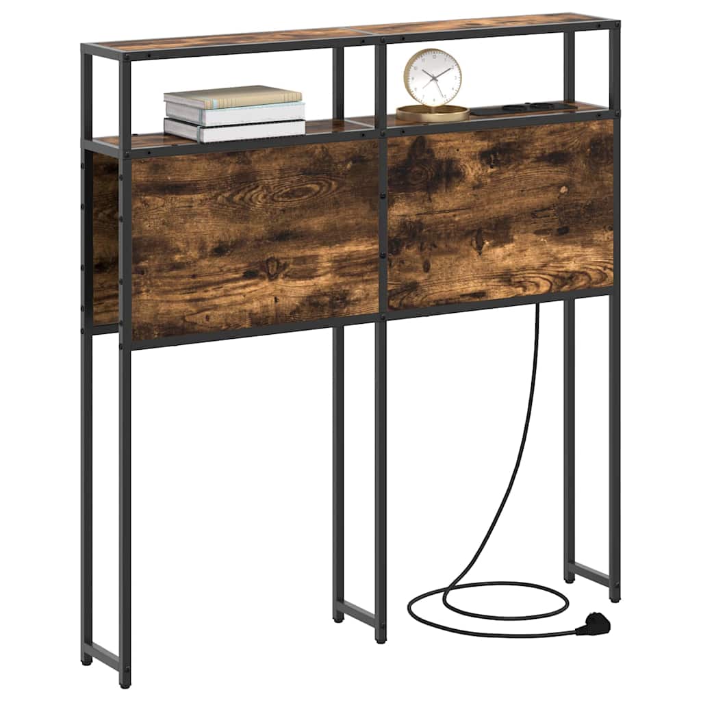 vidaXL Stauraum-Kopfteil mit Regal Räuchereiche 80 cm Holzwerkstoff