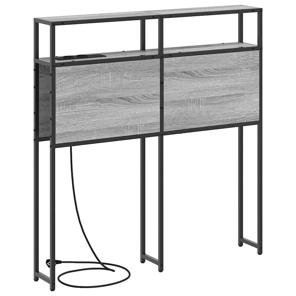 vidaXL Stauraum-Kopfteil mit Regal Grau Sonoma 80 cm Holzwerkstoff