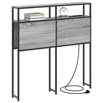 vidaXL Stauraum-Kopfteil mit Regal Grau Sonoma 80 cm Holzwerkstoff