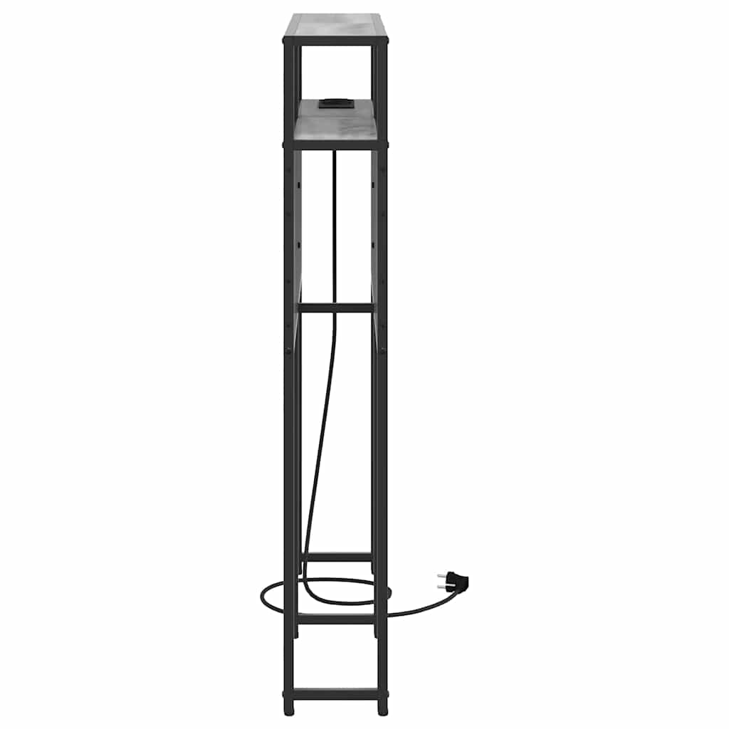 vidaXL Stauraum-Kopfteil mit Regal Grau Sonoma 80 cm Holzwerkstoff