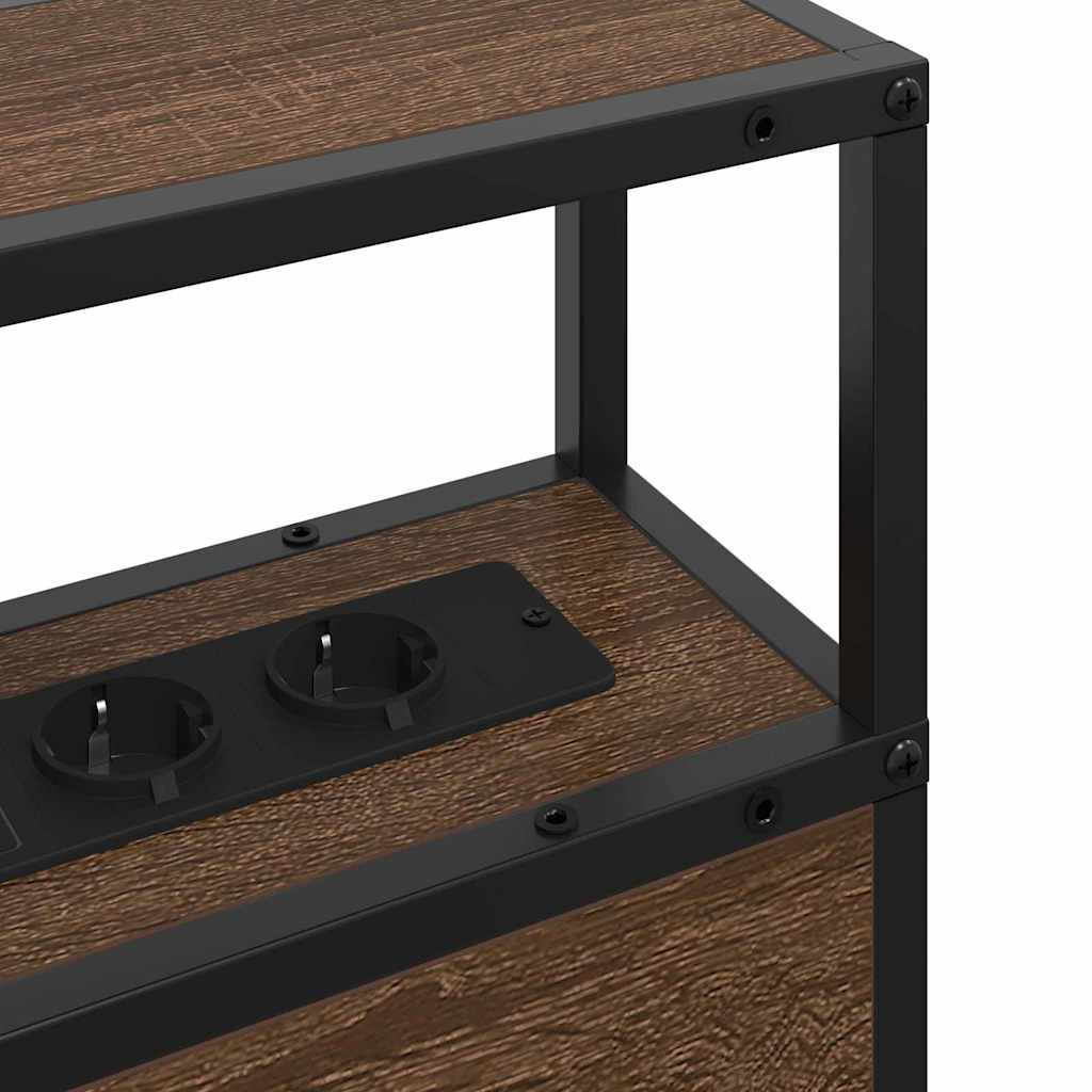 Stauraum-Kopfteil Braun Eichen-Optik 80 cm Holzwerkstoff