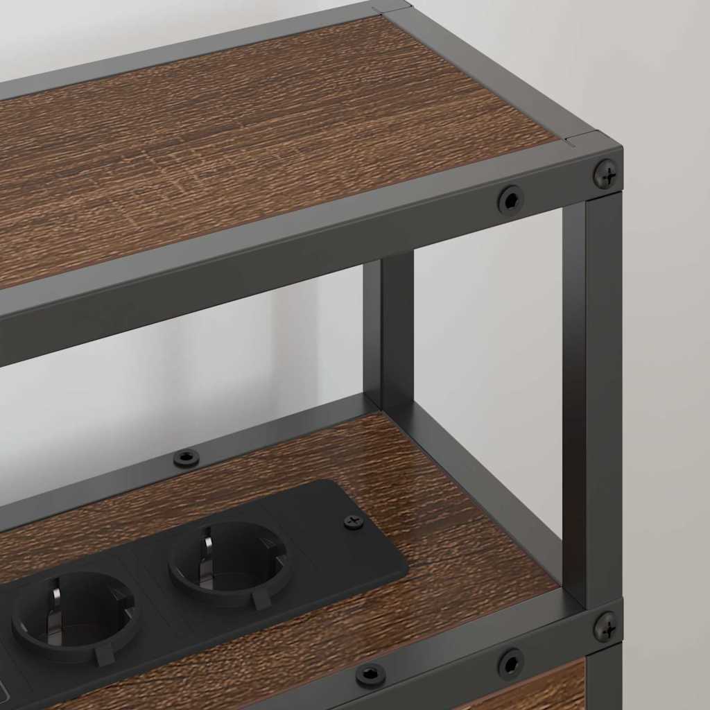 Stauraum-Kopfteil Braun Eichen-Optik 80 cm Holzwerkstoff