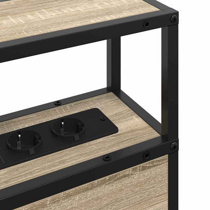 vidaXL Stauraum-Kopfteil mit Regal Sonoma-Eiche 90 cm Holzwerkstoff