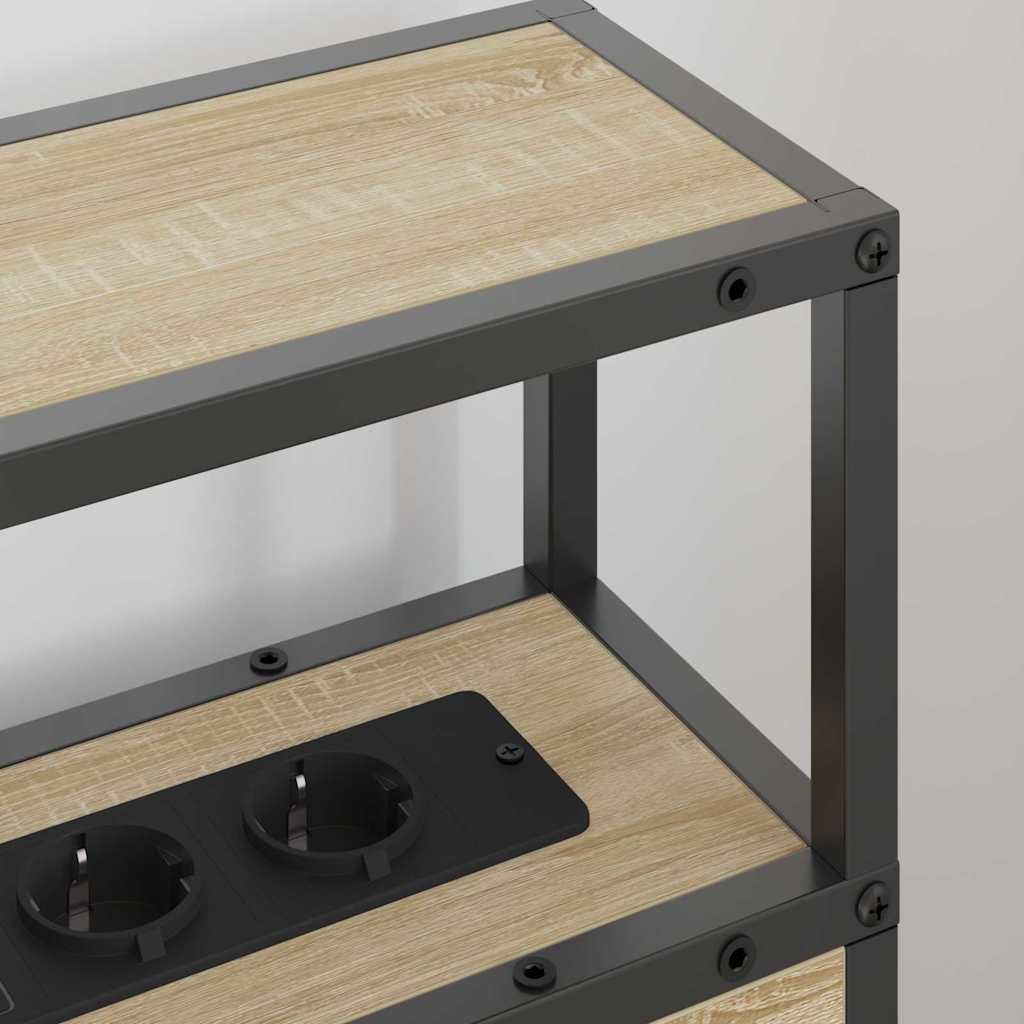 vidaXL Stauraum-Kopfteil mit Regal Sonoma-Eiche 90 cm Holzwerkstoff