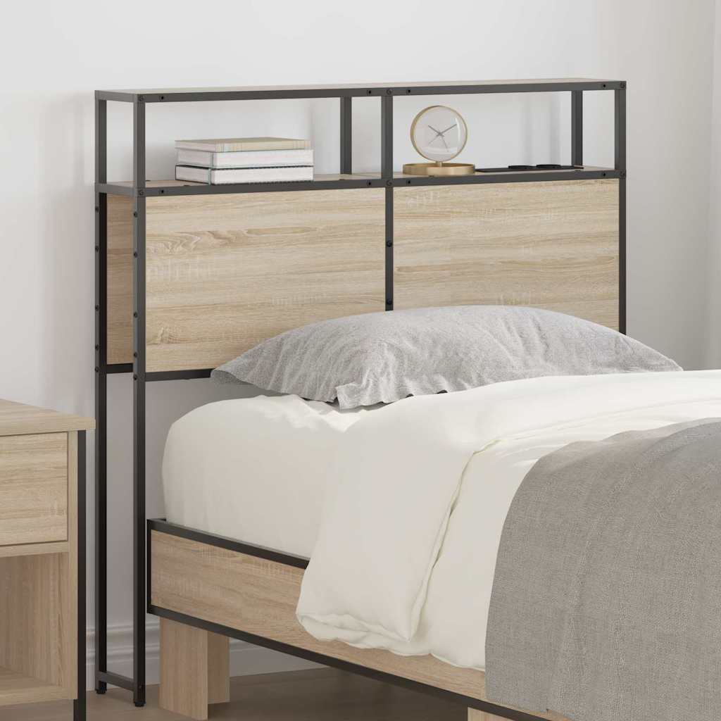 vidaXL Stauraum-Kopfteil mit Regal Sonoma-Eiche 90 cm Holzwerkstoff